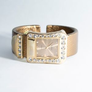 Gold and Rhinestone Watch